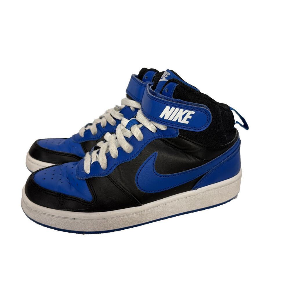 Nike Court Borough Mid 2 Youth Size 4.5Y Shoes Sneakers DM8872-001 Blue Leather